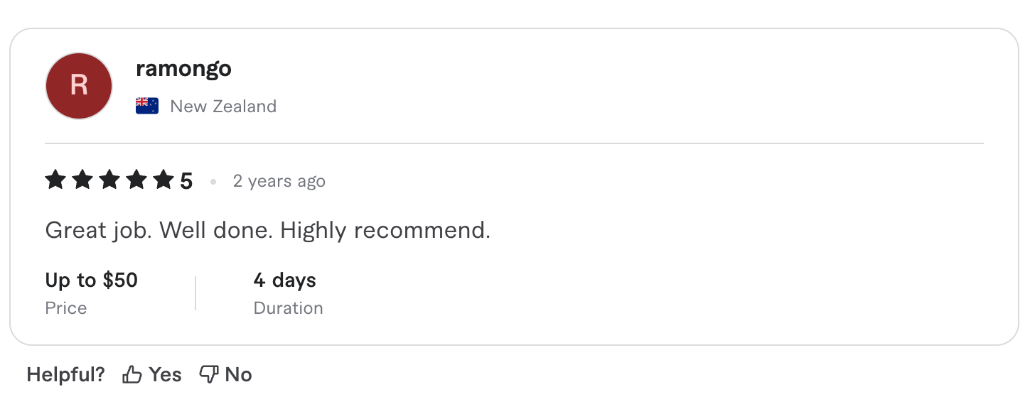Fiverr Review Screenshot 2