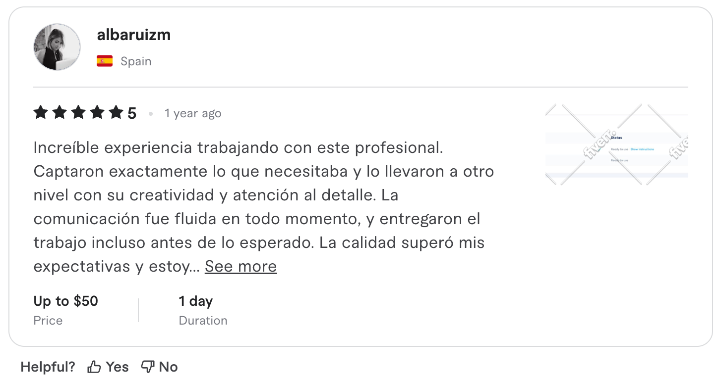 Fiverr Review Screenshot 3