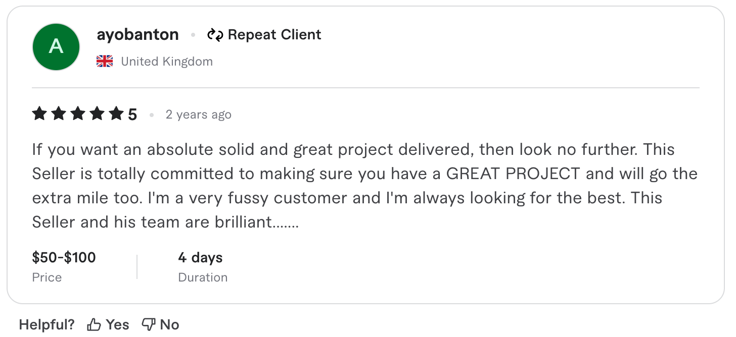 Fiverr Review Screenshot 5